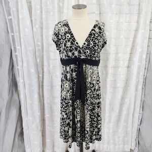 Y2K Babydoll Dress 16 Floral V-Neck Midi Bow Bunny Fairy Festival Retro Twee